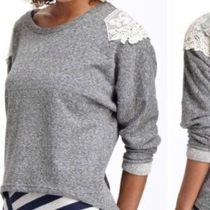Anthropologie Lili’s Closet Lace Sweatshirt Size S